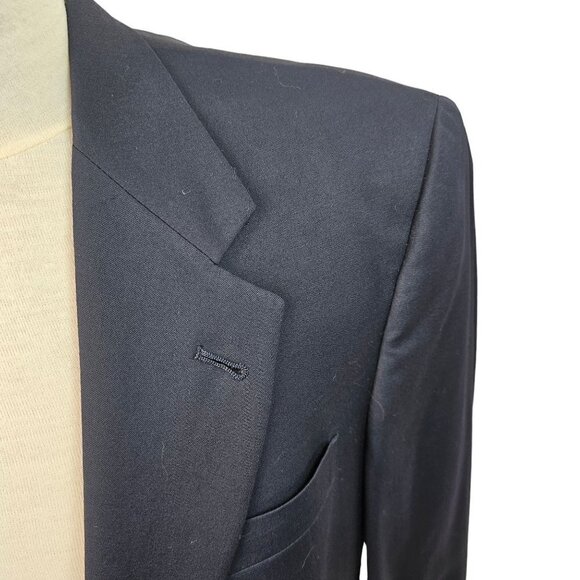 Hart Schaffner Marx Gold Trumpeter 2 Button Sport Coat 3.5" Notch Lapel 38R Navy - Picture 2 of 11